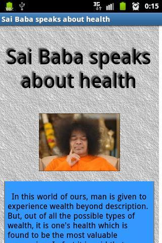 Sai Baba speaks about health