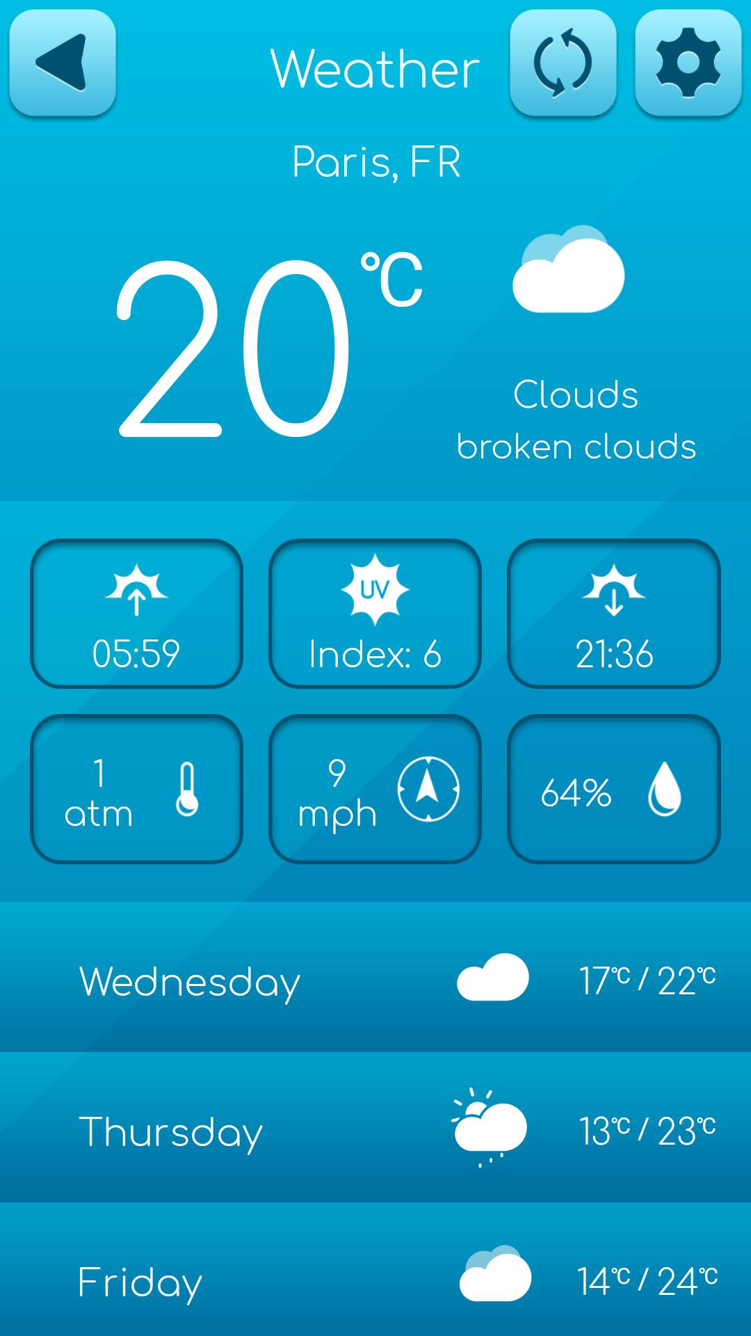 Air: Weather Forecast Widget with Clock