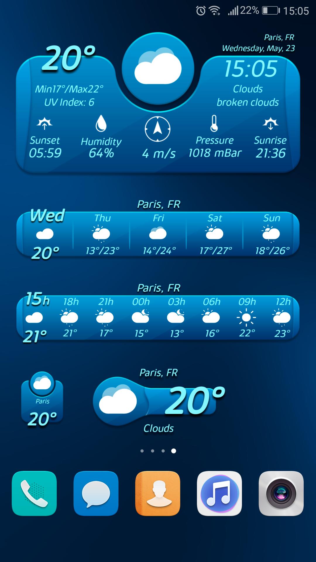 Air: Weather Forecast Widget with Clock