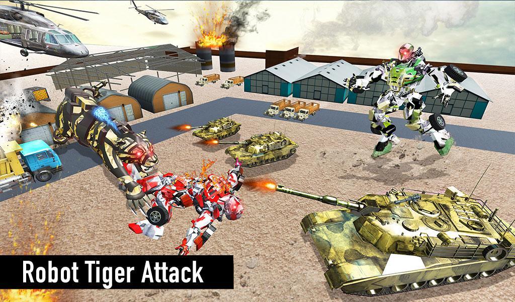 Futuristic Robot Tiger - Robot Transformation Game