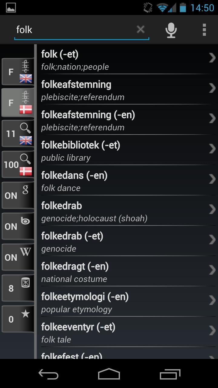 Free Dict Danish English