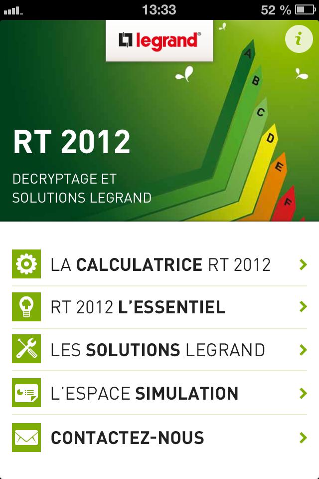 RT 2012, l'essentiel. Legrand
