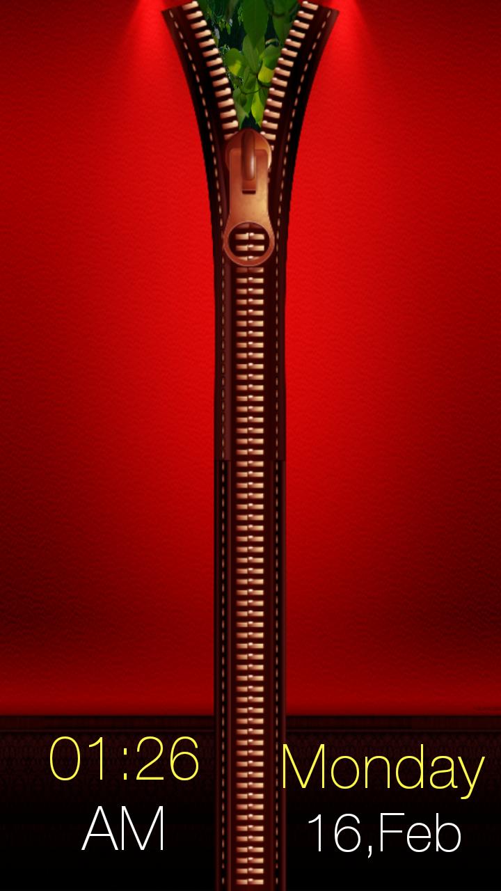 Red Zipper Screen Lock
