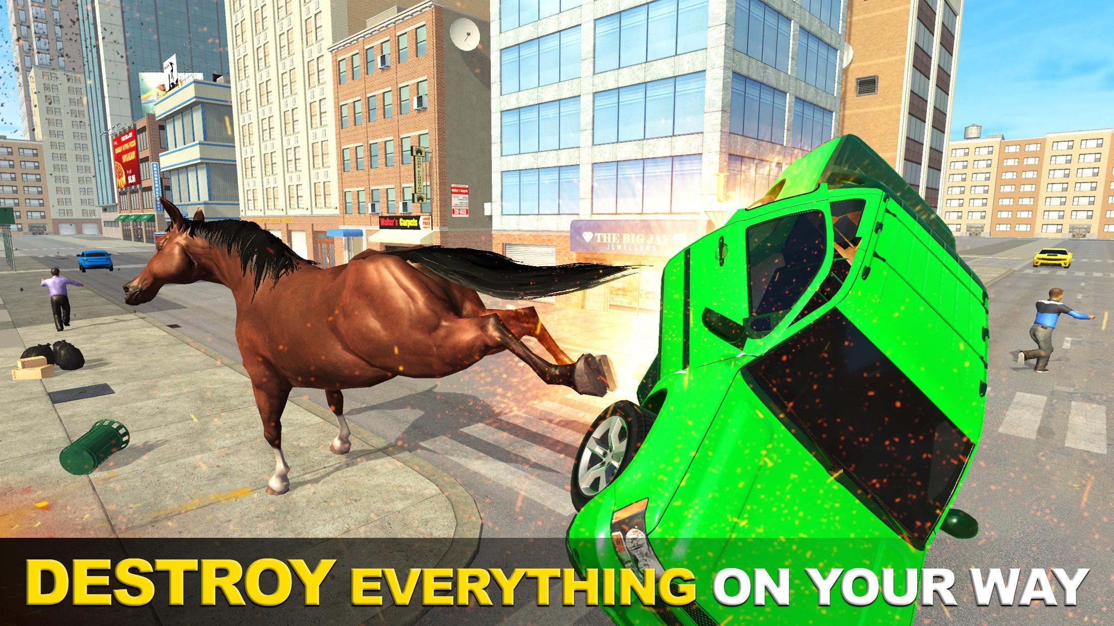 Wild Horse Attack City Rampage Game