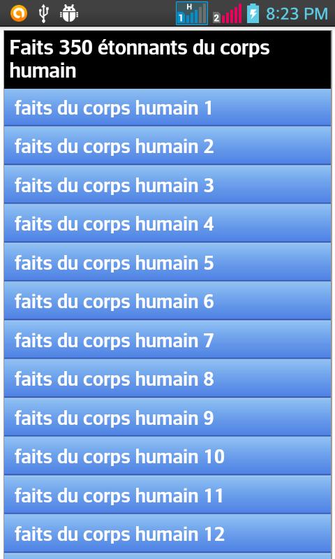 faits Corps Humain