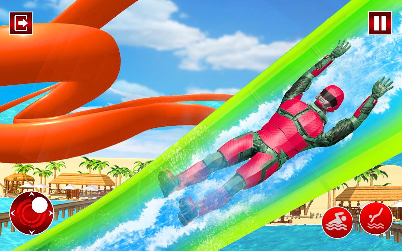 Real Robot Water Slide 2019