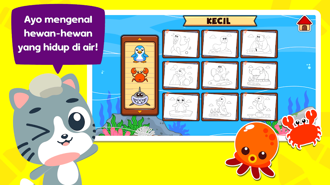 Marbel Mewarnai Hewan Laut