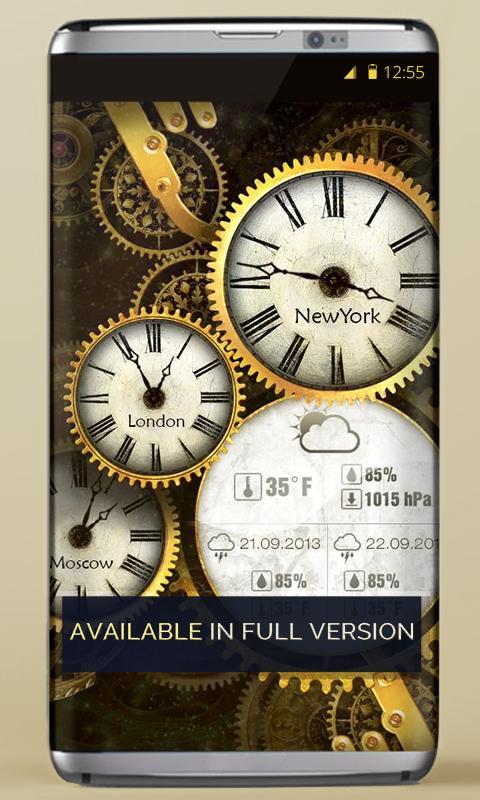 FREE Gold Clock Live Wallpaper