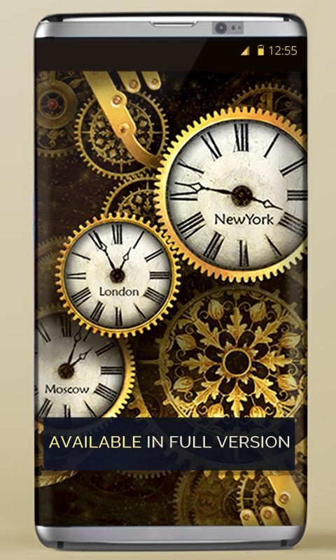 FREE Gold Clock Live Wallpaper