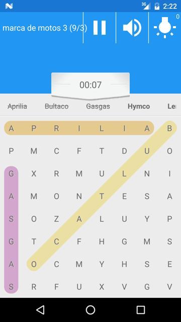 sopa de letras marca de motos