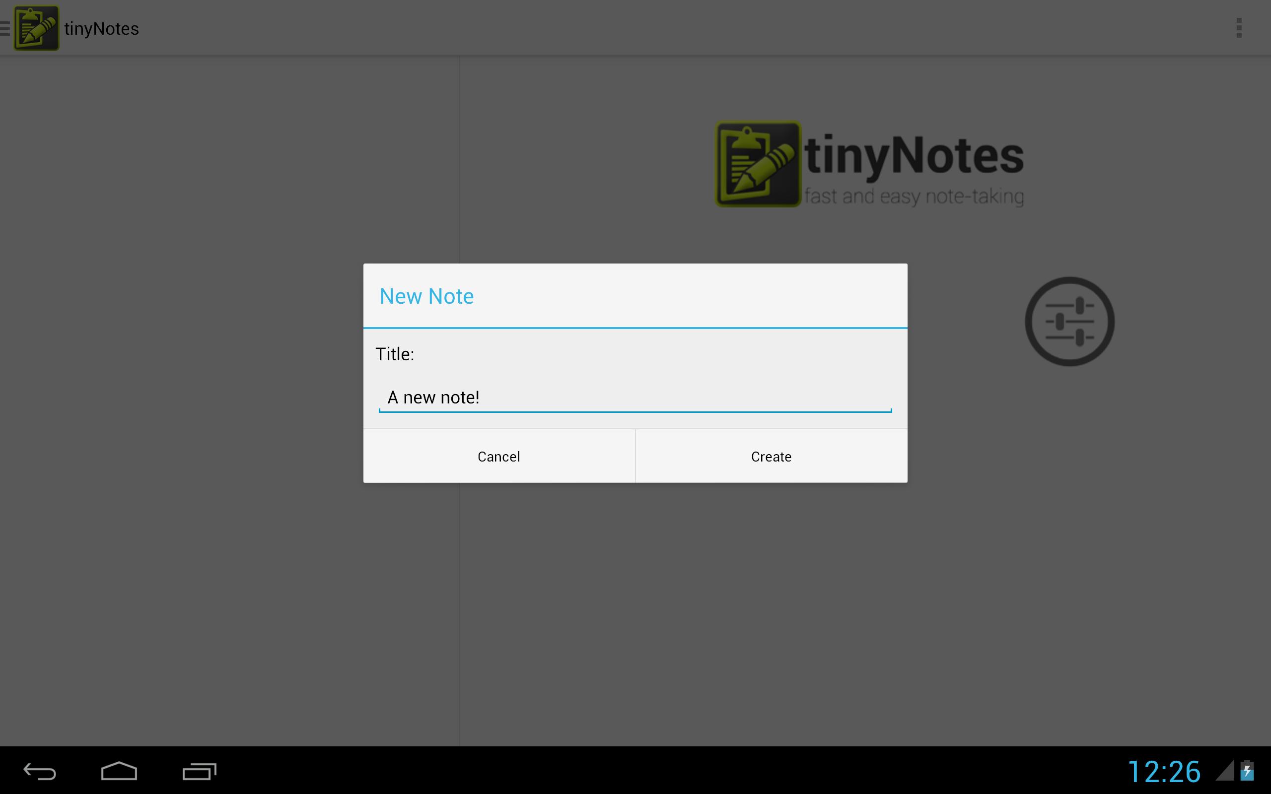 tinyNotes Notepad