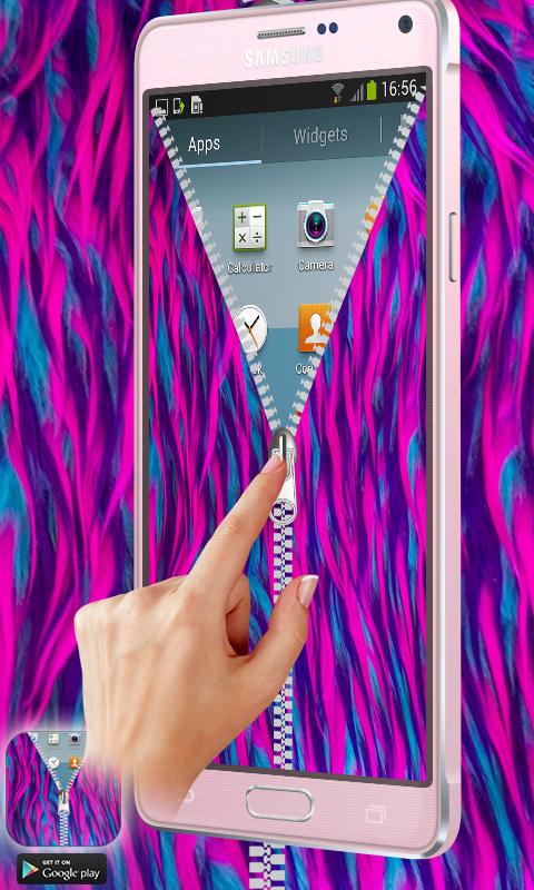 Monster Fur Zipper Lock Screen