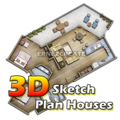 3D Sketch Plan Houses