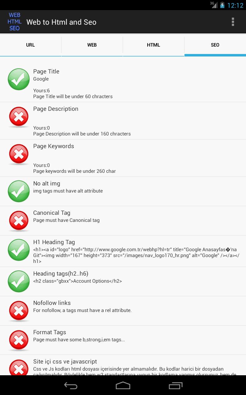 Web Html And Seo Analyze