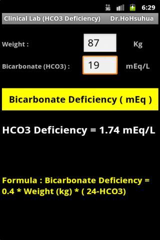 Clinical Lab (HCO3 Deficiency)