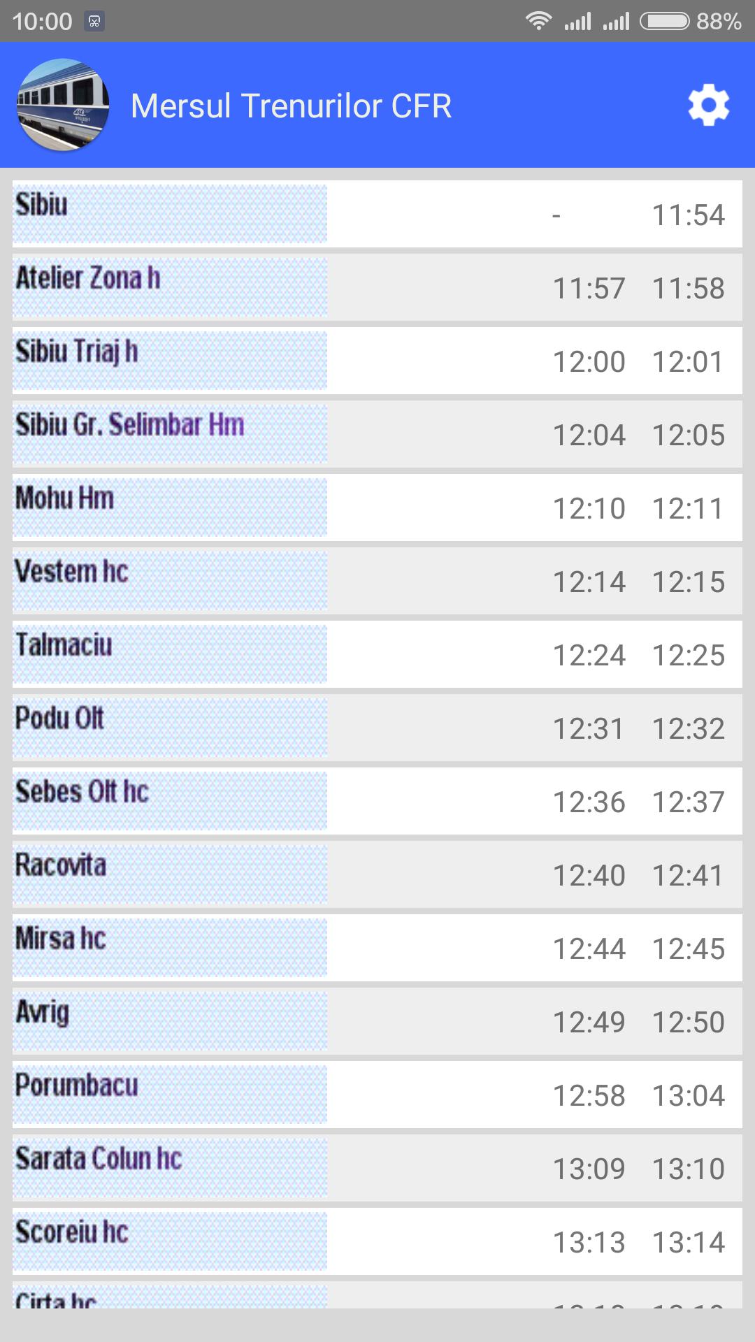 CFR App: Mersul Trenurilor