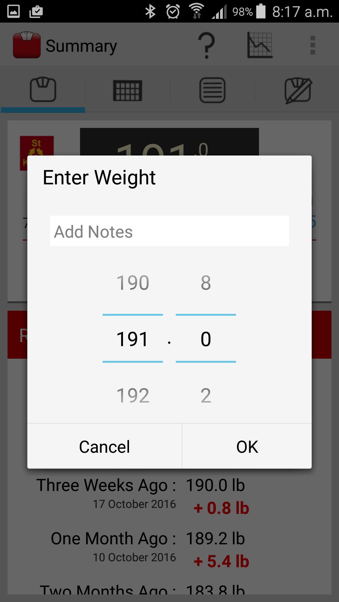 Weight Tracker "Weigh My Diet"