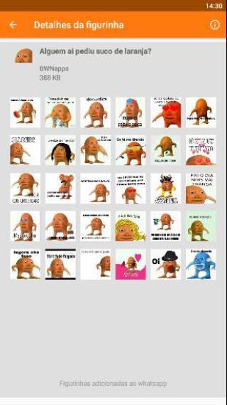 Top laranjo figurinhas pack