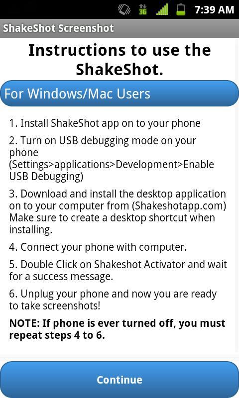 Screenshot ShakeShot Trial
