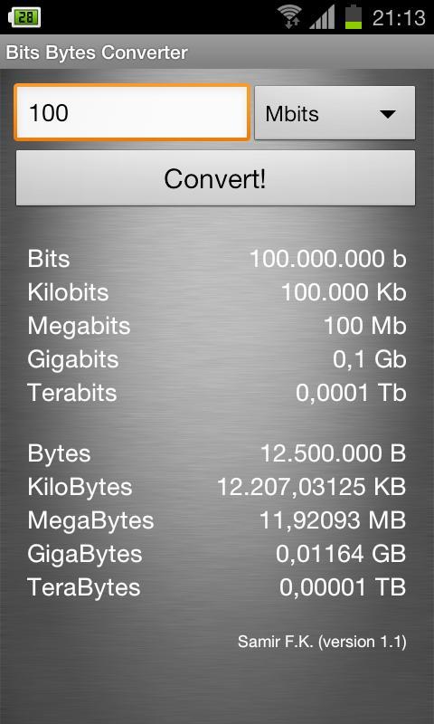 Bits Bytes Converter