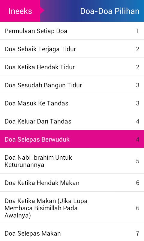 Doa-doa Pilihan (Malay) - Free