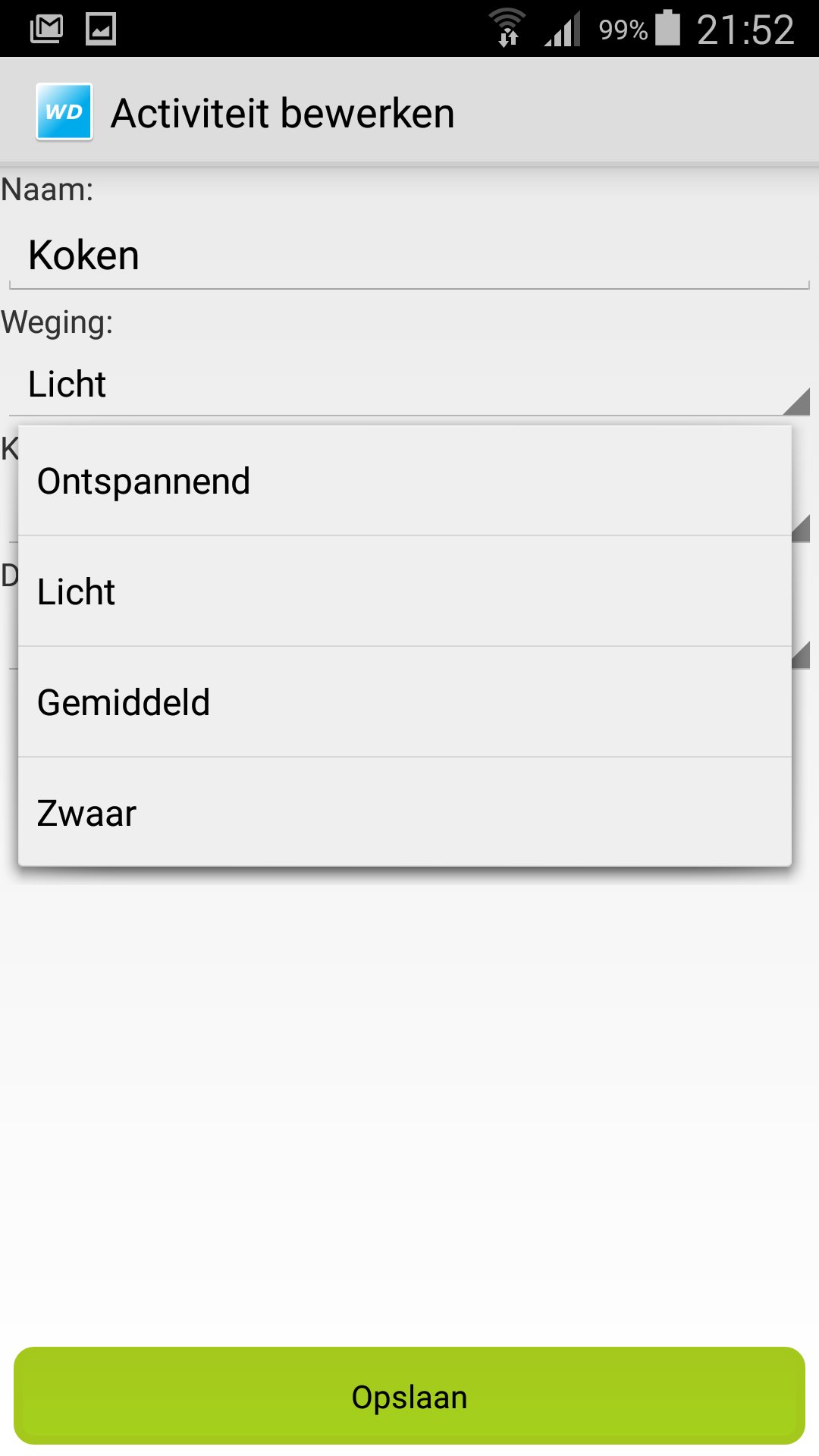 Weeg je dag