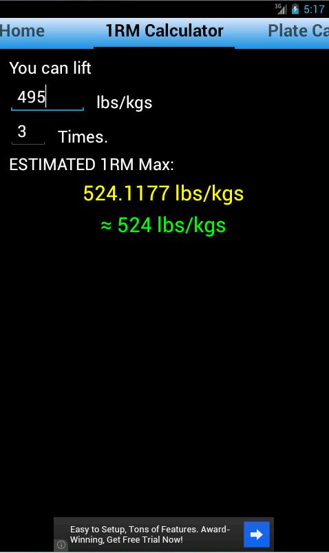 Lifting Calculator