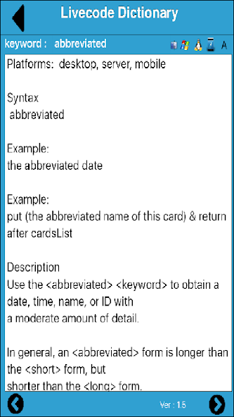 LiveCode Dictionary