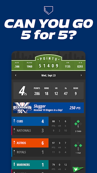 5 for 5 Baseball