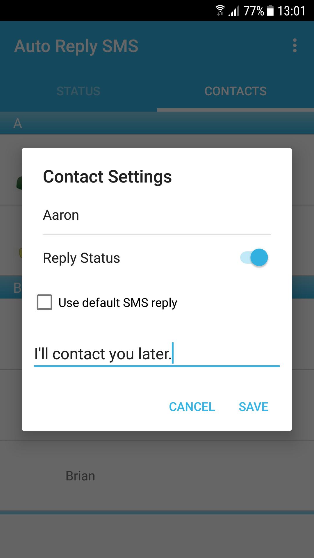 Auto Reply SMS