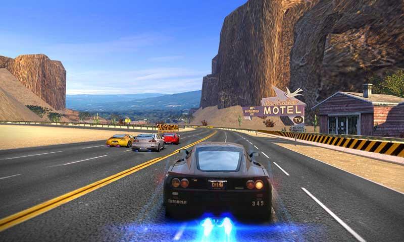 Driving in speed car