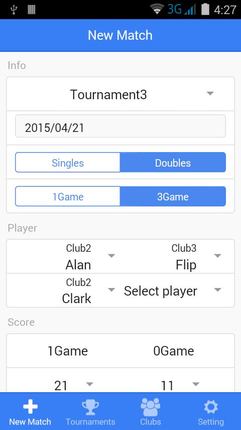 Badminton Match Log